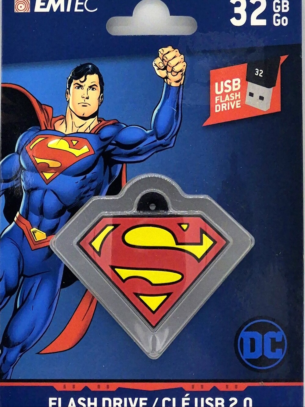 🦸‍♂️ Superman 32GB USB Flash Drive 💙 EMTEC DC Comics New Sealed